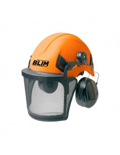 Blim Casco de Seguridad - Visera Protectora - Proteccion Auditiva 25dB - ABS - Talla 53-64cm - Visor de Malla Metalica -