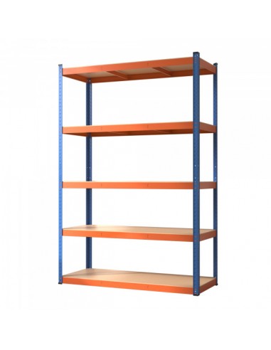 Blim Estanteria Metalica - 5 Baldas - 250kg por Balda - Montaje sin Tornillos - Tableros MDF - Pintura en Polvo -
