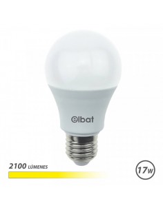Elbat A65 Bombilla LED - Potencia 17W - Flujo Luminoso 2100lm - E27 - Temperatura de Color 3000K - Luz Calida - Apertura