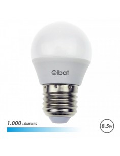 Elbat G45 Bombilla LED - Potencia 8.5W - Flujo Luminoso 1000lm - E27 - Temperatura de Color 6500K - Luz Fria - Apertura