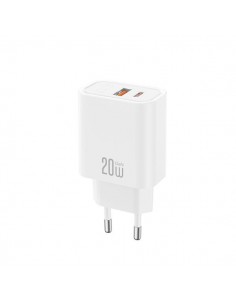 XO CE40 Cargador de Pared - USB-A 20W - USB-C 20W - Power Delivery - Quick Charge - Color Blanco