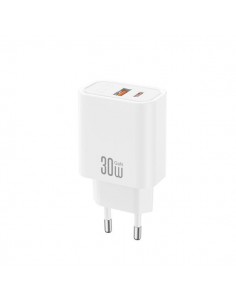 XO CE42 Cargador de Pared - USB-A 22.5W - USB-C 30W - Power Delivery - Quick Charge - Color Blanco