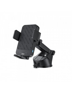 XO WX043 Soporte de Coche - Carga Inalambrica 15W - USB-C - Base Incluida - ABS y Silicona - Incluye Cable - 81x114x51mm -