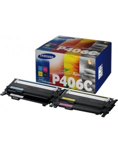 Samsung CLP360 CLX3305 Pack de 4 Cartuchos de Toner Originales - CLT-P406C SU375A