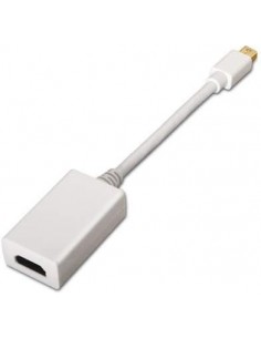 Nanocable Conversor de Video - Mini DisplayPort a HDMI - Longitud 15cm - Macho a Hembra - Color Blanco