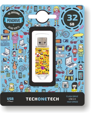 TechOneTech Emojis Memoria USB 2.0 32GB (Pendrive)