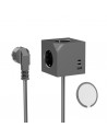 Coolbox Cubik Magnet Cubo Multienchufes de Sobremesa con 3 Tomas-2x USB-C 20W max. - 1x USB-A 15W max. - Cable de 1 4m -