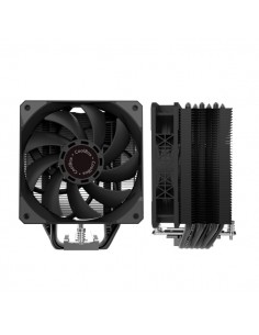 Coolbox H6 Black Disipador Multizocalo - 6 Heatpipes - 240W TDP - Ventilador 120mm - Velocidad Max. 2000rpm - Color Negro