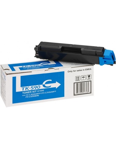 Kyocera TK590 Cyan Cartucho de Toner Original - 1T02KVCNL0 TK590C