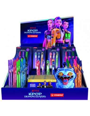 Stabilo K-Pop Demon Hunters Expositor con 72 Piezas en Total - Marcadores Swing Cool-Point 88-Pen 68-Pen 68 Metallic