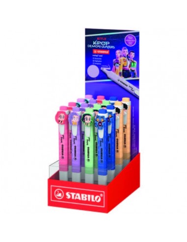 Stabilo Swing Cool K-Pop Demon Hunters Expositor con 16 Marcadores - Cuerpo Plano - Punta Biselada - Trazo entre 1 y 4mm -