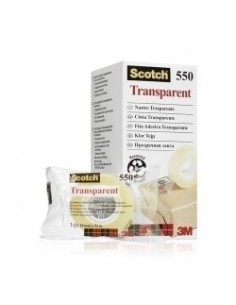 Scotch 550 Cinta Adhesiva 19mm x 33m - Embolsada Individualmente - Transparente