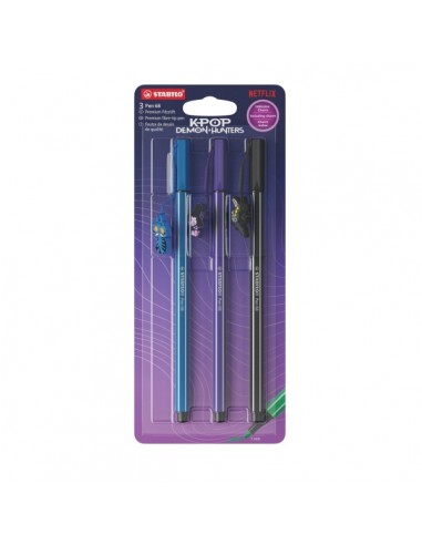 Stabilo Pen 68 K-Pop Demon Hunter Pack con 3 Rotuladores de Punta de Fibra - Trazo de 1mm aprox. - Tinta con Base de Agua -