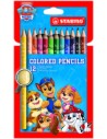 Stabilo Patrulla Canina Pack de 12 Lapices de Colores con DiseÃ±os de la Patrulla Canina - Ideal para el Colegio - Colores