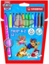Stabilo Trio A-Z Patrulla Canina Pack de 12 Rotuladores con DiseÃ±os de la Patrulla Canina - Punta Fina de Fibra - Trazo