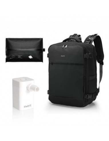 Ewent EW2540 Mochila para Portatil hasta 16 1" - Compartimento Para Zapatos - Bolsillo Antirrobo - USB-A y USB-C - Material