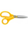 Plus Fitcut Curve Kids Tijera Escolar 14.5cm - Hojas Curvas - Punta Redondeada - Ergonomica - Uso Zurdo - Color Amarillo