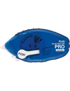 Plus Pro Roller Adhesivo Permanente 8.4mm x 20m - Recargable - Aplicacion Limpia - Preciso y Reciclable
