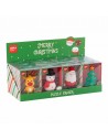 Apli Navidad Expositor con 12 Gomas de Borrar Maxi - 4 DiseÃ±os NavideÃ±os Diferentes - Formato Puzzle -