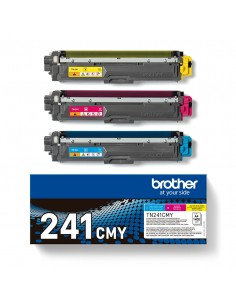 Brother TN241 Pack de 3 Cartuchos de Toner Originales - Cian-Magenta-Amarillo - TN241CMY
