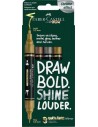 Faber-Castell Multimark Acrylic Pack con 3 Rotuladores Acrilicos Doble Punta - Puntas Redondas de 1mm y 3mm - Tinta Acrilica