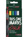 Faber-Castell Multimark Acrylic Brush Pack con 6 Rotuladores Acrilicos Punta Pincel - Trazo de 1 a 6mm - Tinta Acrilica a