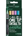 Faber-Castell Multimark Acrylic Brush Pack con 6 Rotuladores Acrilicos Punta Pincel - Trazo de 1 a 6mm - Tinta Acrilica a