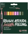 Faber-Castell Multimark Acrylic Brush Cottage Pack con 12 Rotuladores Acrilicos Punta Pincel - Trazo de 1 a 6mm - Tinta