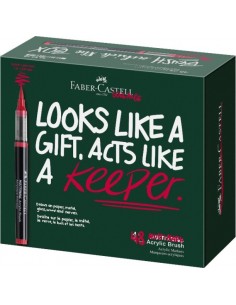 Faber-Castell Multimark Acrylic Brush Caja con 48 Rotuladores Acrilicos Punta Pincel - Trazo de 1 a 6mm - Tinta Acrilica a