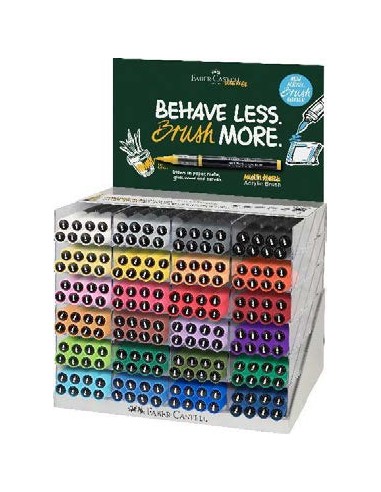 Faber-Castell Multimark Acrylic Brush Expositor con 192 Rotuladores Acrilicos Punta Pincel - Trazo de 1 a 6mm - Tinta