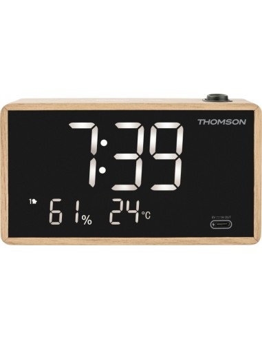 Thomson Radio Reloj Despertador con Proyeccion - Radio FM - Visualizacion Temperatura Interior - Angulo Proyeccion Ajustable