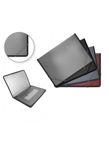 Manager Pack de 4 Carpetas A4 - Fabricadas en Polipropileno - Cierre con Gomas - Ideal para Congresos-Ferias-etc... -