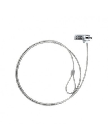 Tooq Cable de Seguridad Universal con Combinacion para Portatiles - Bloqueo de 4 Digitos - Acero 4.5mm - Longitud 1.50m