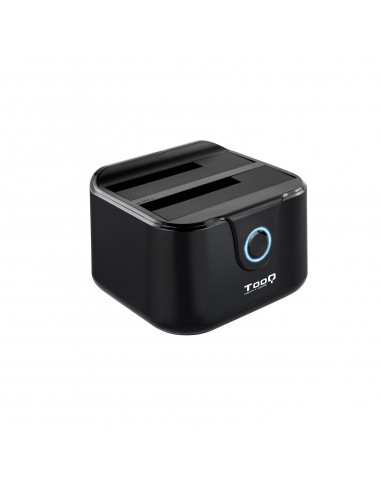 Tooq Docking Station USB 3.0 - HDD SSD 2.5"-3.5" SATA I II III - Boton de Clonacion - Copia de Seguridad - Color Negro