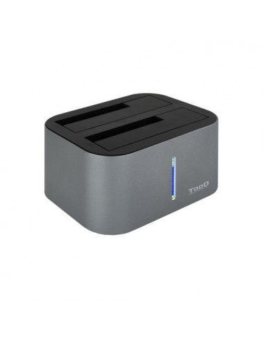 Tooq Docking Station USB 3.0 3.1 Gen 1 - HDD SSD 2.5"-3.5" SATA - Boton de Clonacion - Color Gris Negro