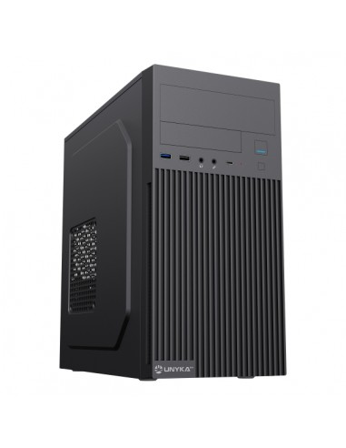 Unykach Aero C260 Caja MicroATX - Fuente de Alimentacion 500W Incluida - Soporte para 5 25" 3.5" y 2.5" - USB-A 2.0 3.2-
