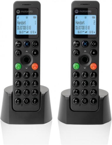 Motorola DOT202 Telefono Inalambrico Dect-1 Supletorio - Bloqueo Llamadas - Agenda 100 contactos - Color Negro