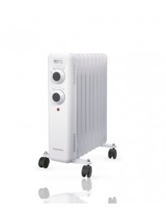 Daewoo DW9503 Radiador de Aceite - Potencia 2000W - 9 Elementos - Termostato Regulable - Ruedas - Asa de Transporte -