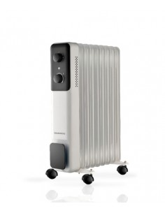 Daewoo DW9506 Radiador de Aceite - Potencia 2000W - 9 Elementos - Termostato Regulable - Ruedas - Asa de Transporte -