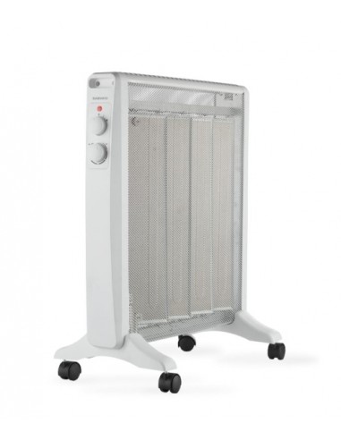 Daewoo DW9508 Radiador de Mica - Potencia 2000W - Termostato Regulable - 2 Niveles de Potencia - Ruedas - Asa de Transporte