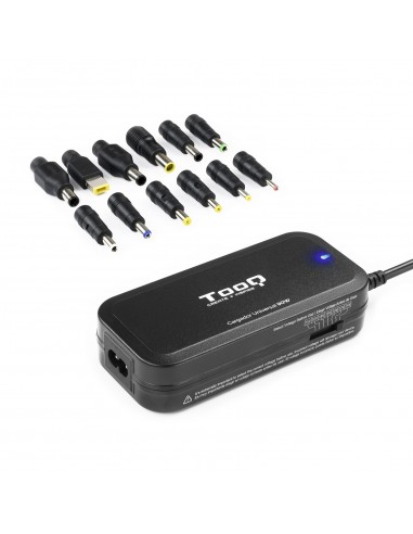 Tooq Cargador Universal para Portatil 90W - USB - 12 Adaptadores - Voltaje 15-24V