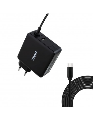 Tooq Cargador Universal para Portatil 90W USB-C - Compatible con PD - Cable de 1.80m