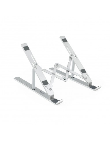 Tooq Soporte para Portatil hasta 15" - 7 Niveles de Altura - Plegable - Base Antideslizante - Peso Max 5kg - Color Plata