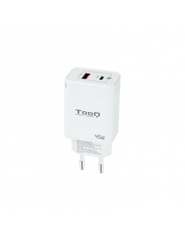 Tooq Cargador de Pared GaN USB-C PD-USB-A QC 45W - Color Blanco