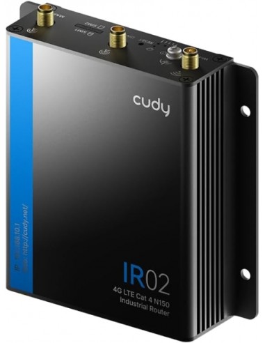 Cudy IR02_EU Router Industrial WiFi N150 4G LTE CAT 4 --2 Ranuras SIM - 2 Puertos LAN - Montaje en Pared - Color Negro
