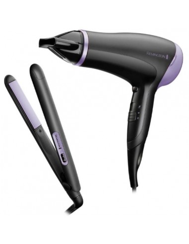Remington Style Essentials Pack Secador y Plancha de Pelo - 2000W - Secador con Rejilla Ceramica-Ionica - Plancha de Placas