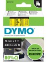 Dymo LM D1 40918 Cinta de Etiquetas Original para Rotuladora - Texto Negro sobre Fondo Amarillo - Ancho 9mm x Largo 7m