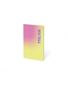 Milan Sunset Libreta Encolada Formato A5 Cuadricula 5x5 - 48 Hojas de 95 gr m2 - Microperforado - Tapa Blanda - Color