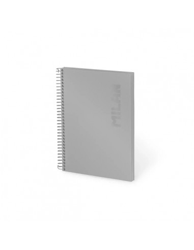 Milan Shadow Cuaderno Espiral Formato A5 Pautado 1 Linea - 80 Hojas de 95 gr m2 - Microperforado-2 Taladros - Color Gris