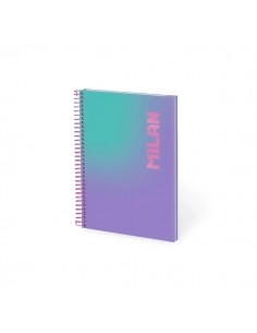 Milan Sunset Cuaderno Espiral Formato A5 Pautado 1 Linea - 90 Hojas de 95 gr m2 - Microperforado-2 Taladros - 3 Bandas de